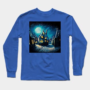 Starry Night Over Hogsmeade Village Long Sleeve T-Shirt